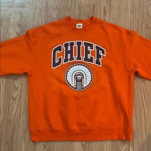 Universit of Illinois Illini Chief Illiniwek orange sweatshirt size XL